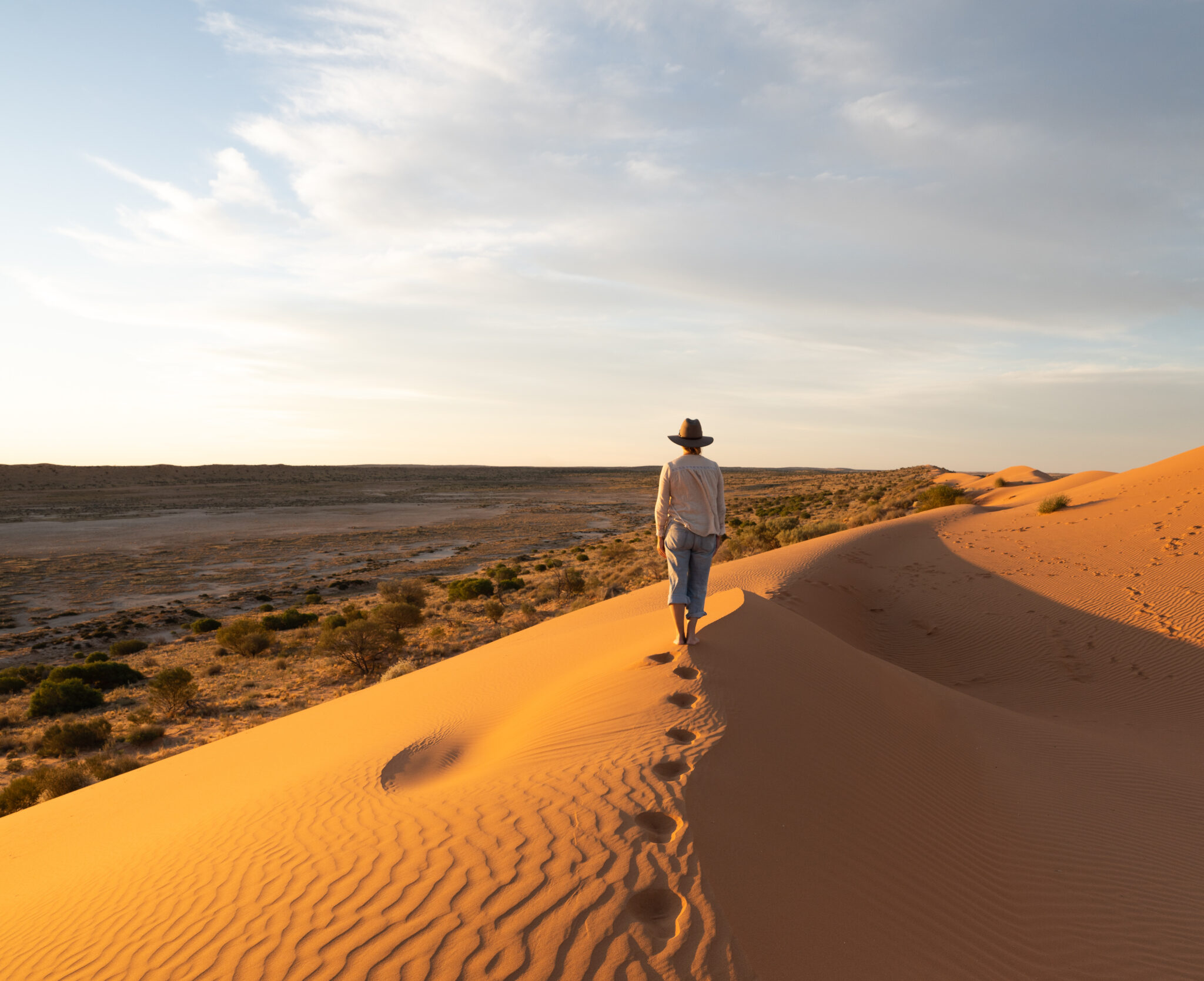 Walking on the sand dunes known as Big Red