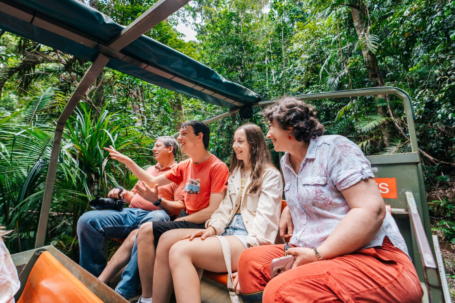 Julie Jones and her family enjoying the Army Duck Rainforest Tour